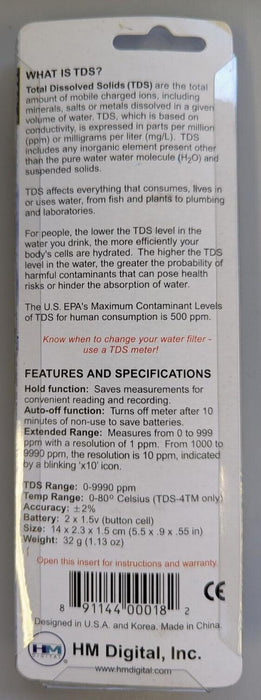 TDS Meter Water Quality - TDS-4