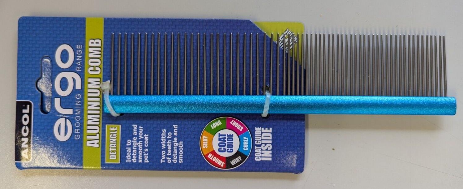 Ancol Ergo Aluminium Comb - Ideal for General Grooming - Medium and Coarse Teeth