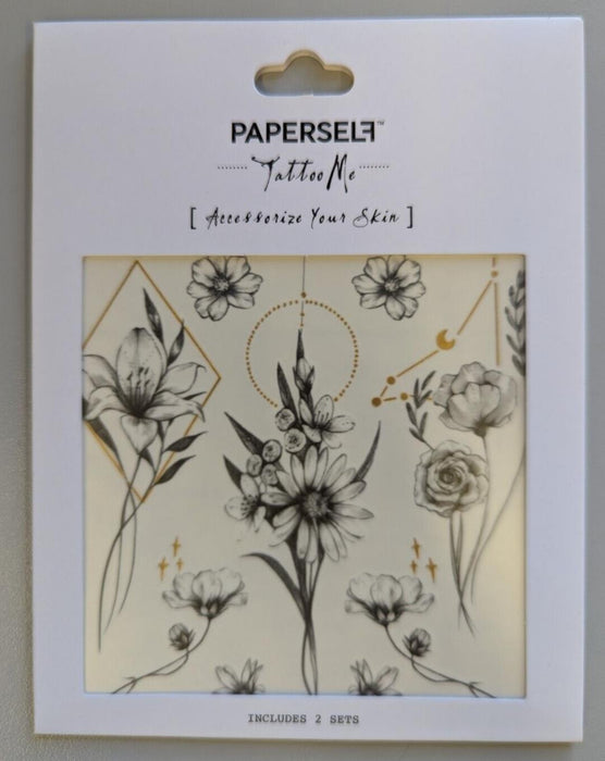 Paperself LITTLE GARDEN TEMPORARY TATTOO -Geo-Flowers