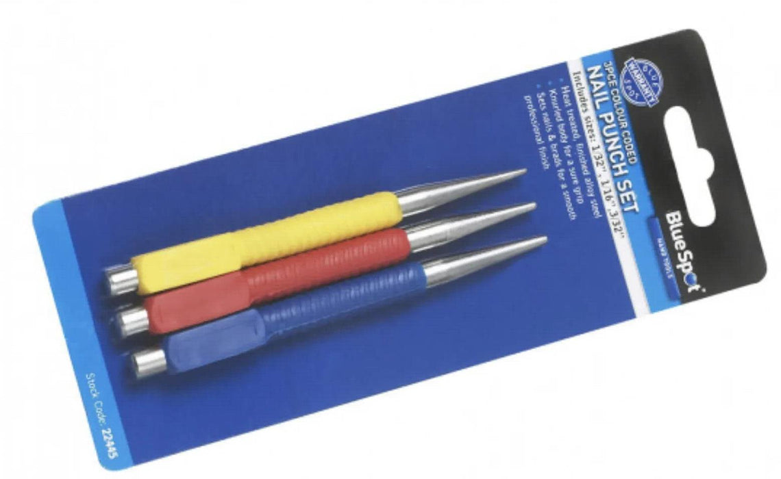 Bluespot Nail Punch Set 3pce