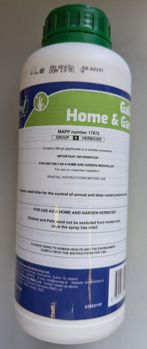 Barclay Gallup Home & Garden Super Strength Weed Killer 1Ltr Glyphosate