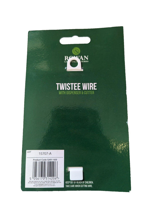 Rowan Twistee Tie Garden Wire 50m - Green Wire Dispenser & Cutter