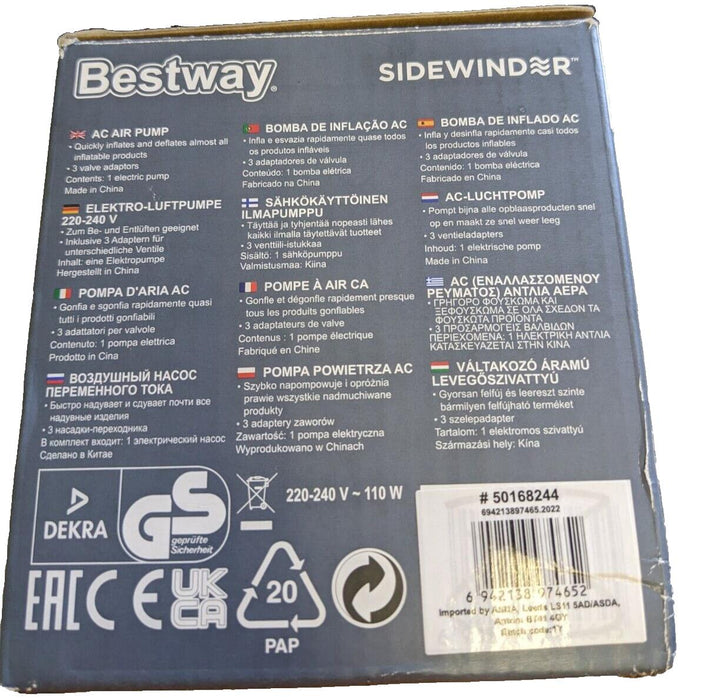 Bestway - 12v Sidewinder AC/DC Air Pump