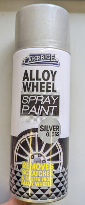 Car Pride Alloy Wheel Spray Paint Silver Gloss Removes Scratches 400ml