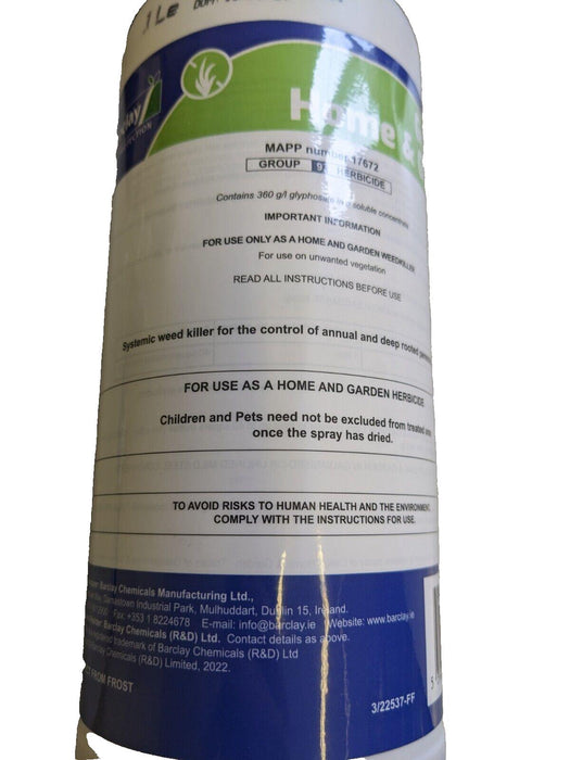 Gallup Home and Garden Weedkiller Concentrated Strong Glyphosate. 1 Litre