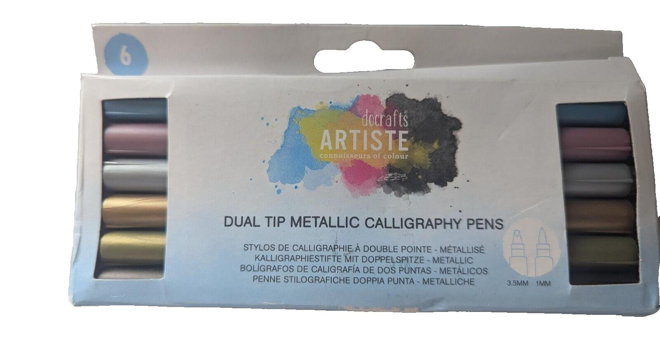 Docrafts Dual Tip Calligraphy Pens Metallic (6pk)