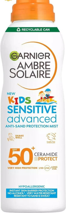 Garnier Ambre Solaire SPF 50+ Kids Anti-Sand Mist, Sun Protection Spray 150ml