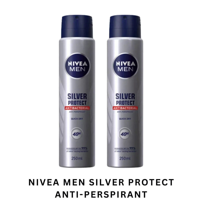 Nivea men silver protect anti-perspirant spray 250ml pack of 2