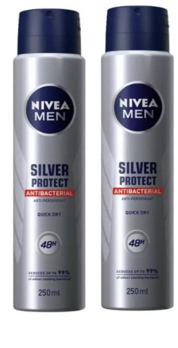 Nivea men silver protect anti-perspirant spray 250ml pack of 2