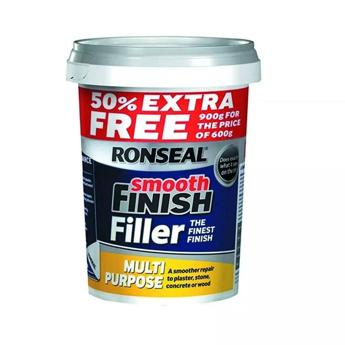 Ronseal Smooth Finish Multi-Purpose Ready Mixed And Powder Wall Filler 900G Tub