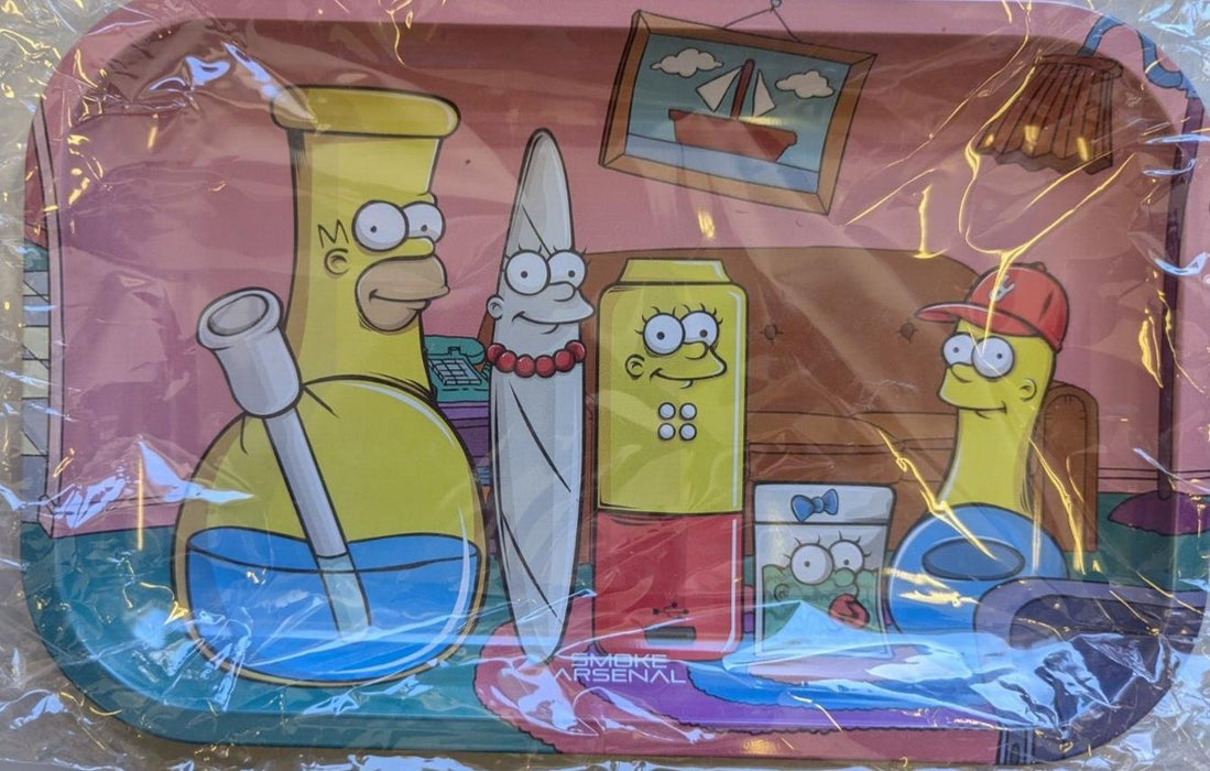 SIMPSONS SIMPBONGS METAL ROLLING TRAY Smoking By Smoke Arsenal Medium