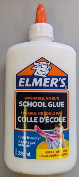 Elmers White Washable No-Run PVA School Glue - Make slime! - 225ml