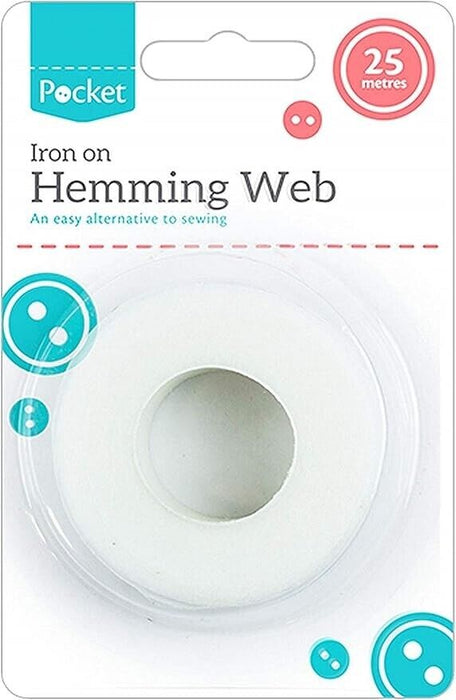 White Fabric Hemming Web Tape Roll, 25 meter - Easy-to-Use, Ideal Permanent Solu