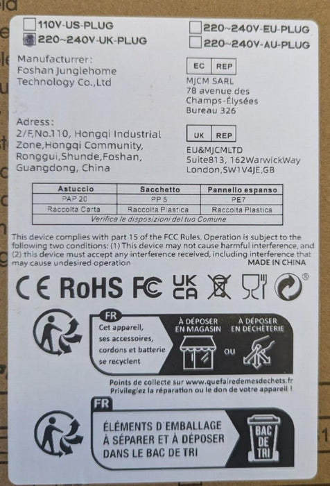 Juicer Extractor AXQ-610 - 220-240V - UK Plug