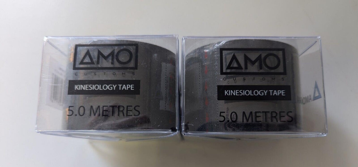 AMO Kinesiology Tape Black 5.0 Metres x2