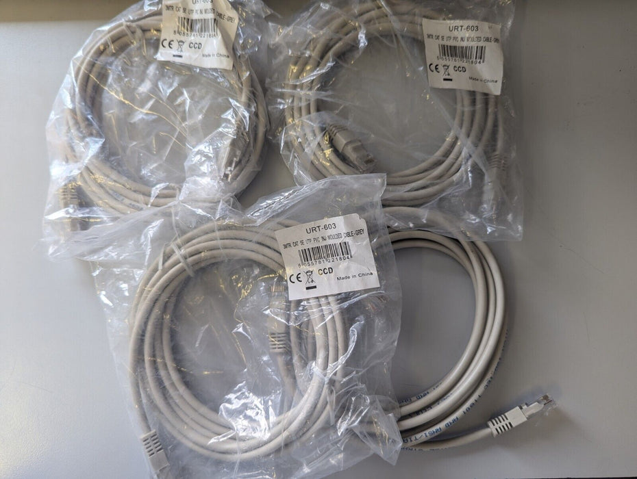 URT-603 3m Grey Patch Cable x4