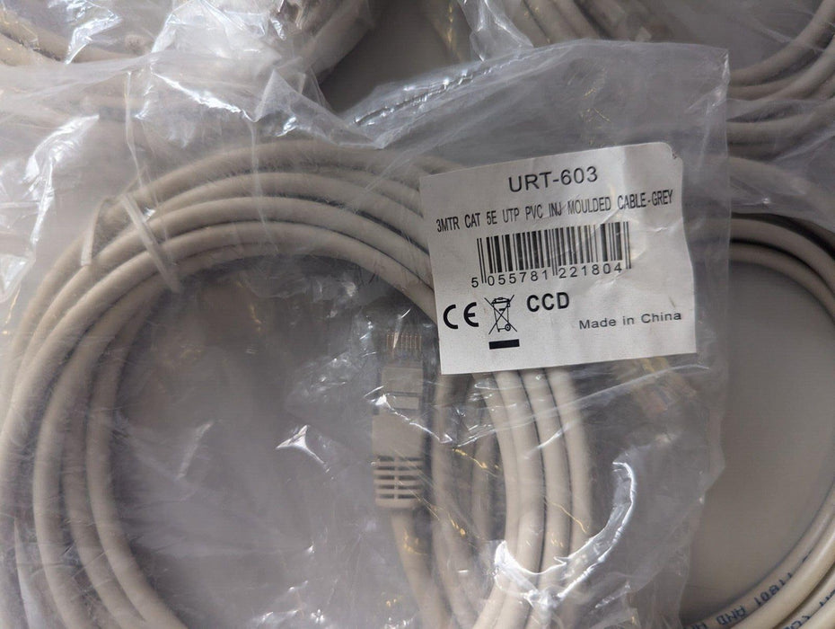 URT-603 3m Grey Patch Cable x4