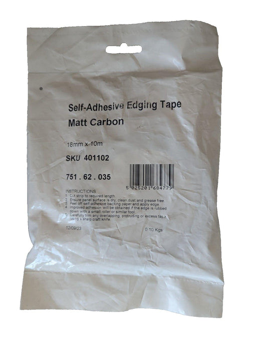 Self Adhesive Edging Tape Matt Carbon 18mm