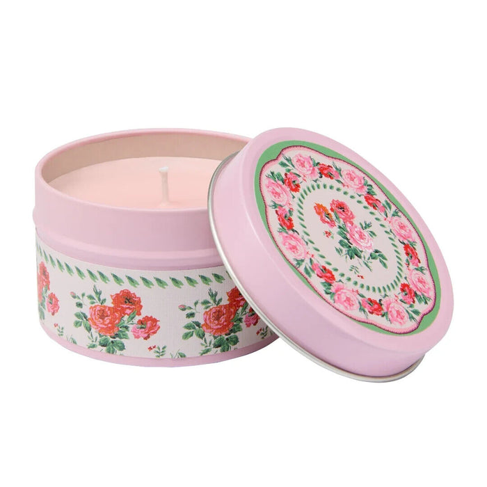 Cath Kidston Coming Up Roses Pink Candle Tin 100g