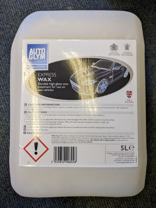 AUTOGLYM EXPRESS WAX 5L - PROFESSIONAL RANGE - HIGH GLOSS