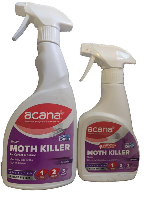 Clothing Carpet Fabric Moth Killer Spray Acana Lavender Fragrance 275ml & 500ml