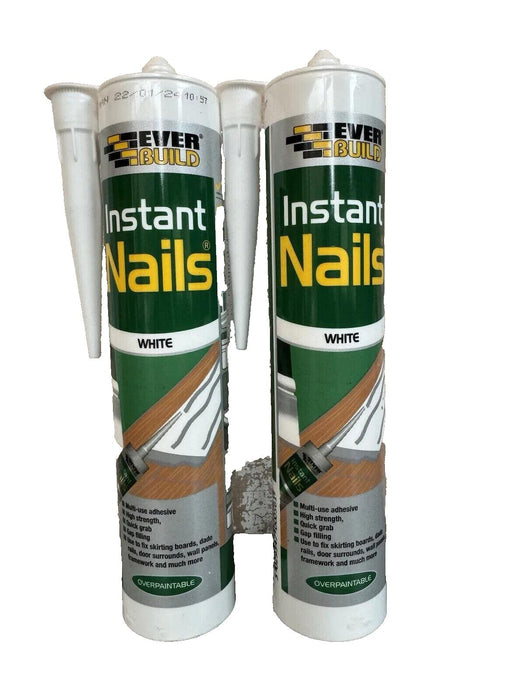 Instant Nails Solvent Free Grab Adhesive 290ml White x2