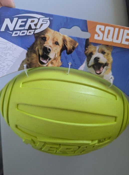 Nerf Dog Rugby Squeak Ball Toy Large Green