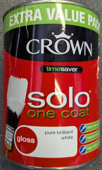 Crown Solo One Coat Gloss Pure Brilliant White - One Coat Coverage 1.25ML