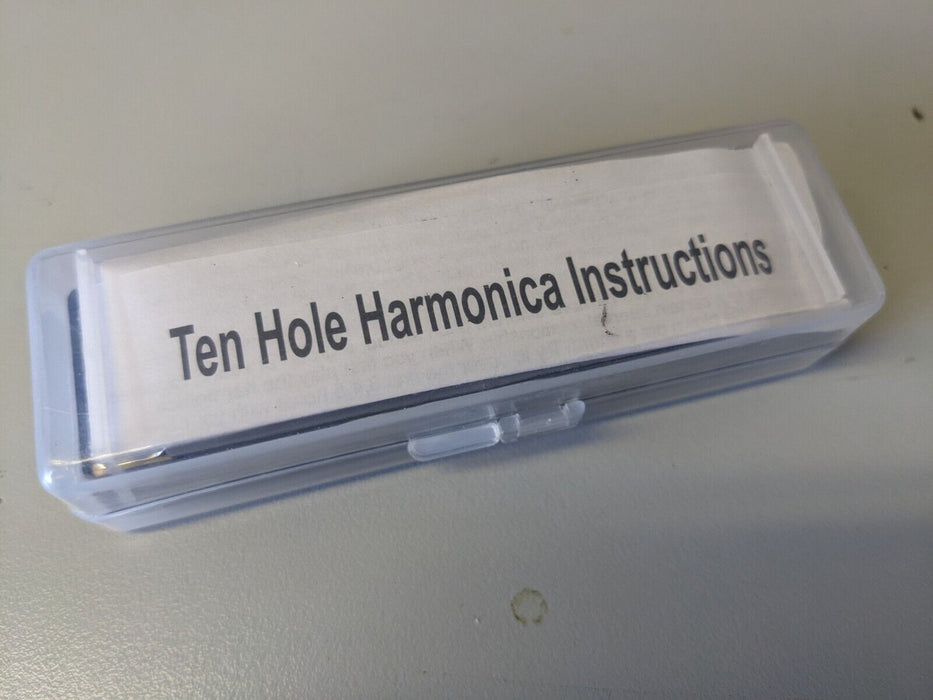 10 Hole Harmonica Mouth Organ Silver with Carry Case