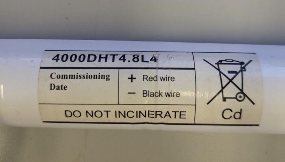 4000DHT4.8L4 Emergency Lighting Battery High Temp D