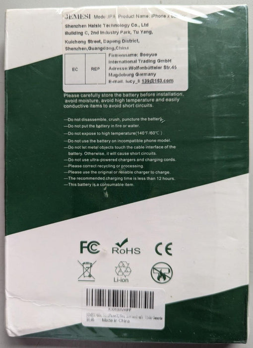 100% Health High Capacity Battery Replacement for Apple iPhone X