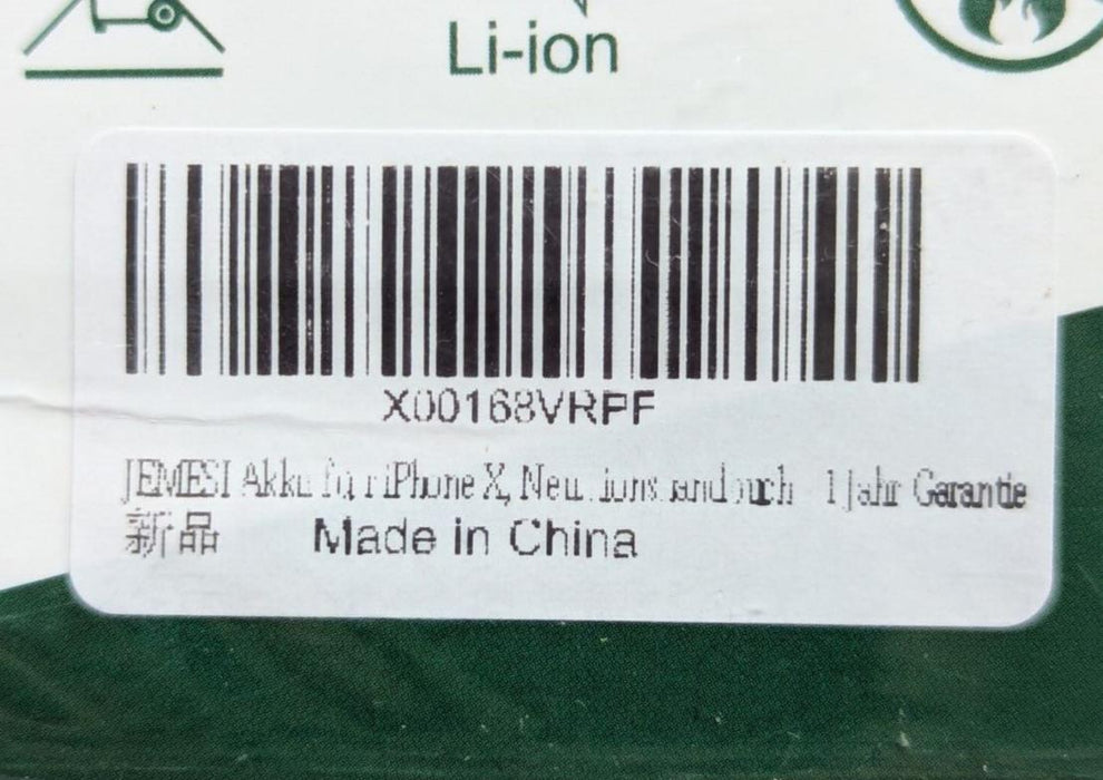 100% Health High Capacity Battery Replacement for Apple iPhone X