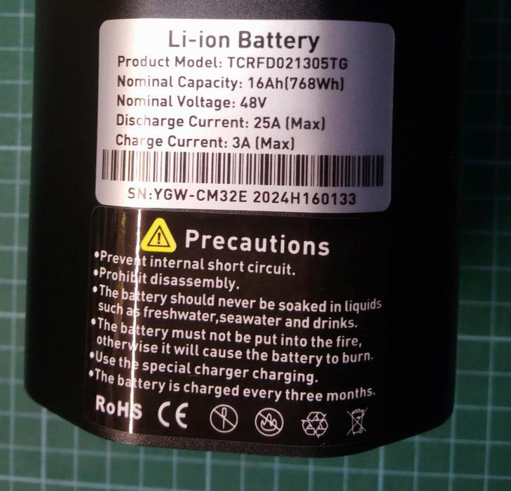 ENGWE E26 Replacement Battery TCRFD021305TG 16Ah 768Wh