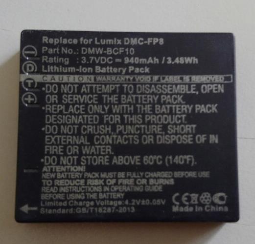 New Battery for Panasonic Lumix DMC-FP8N Lumix DMC-FP8P Lumix DMC-FP8R 940mAh