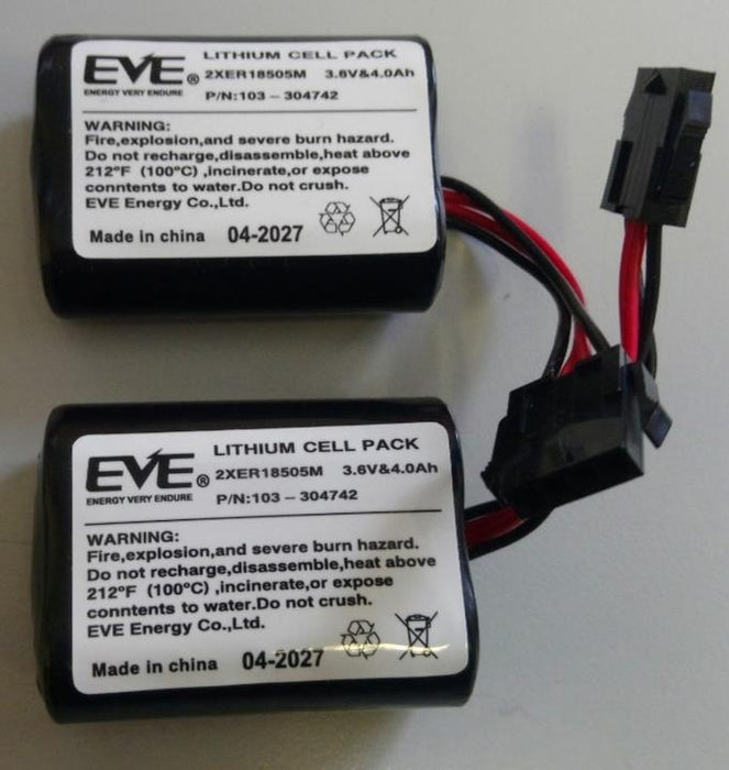 Eve Bell Battery 2XER18505M x2 4.0Ah 3.6V P/N 103-304742