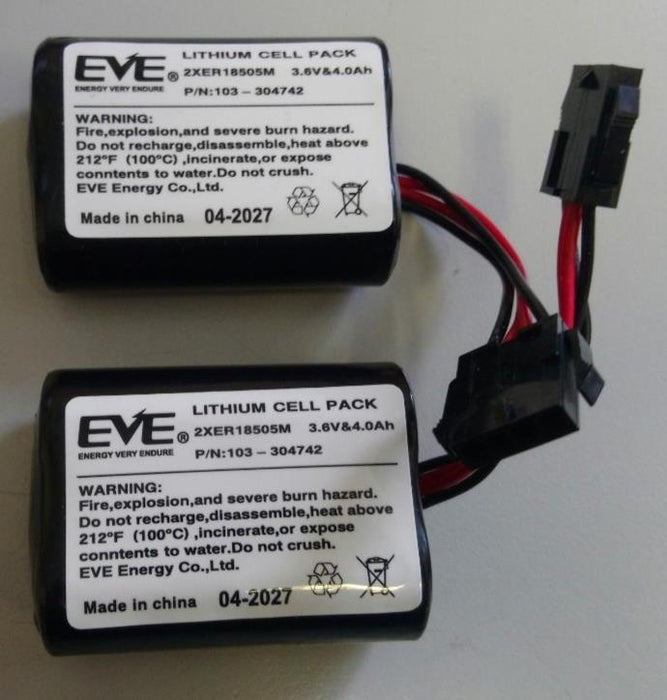 Eve Bell Battery 2XER18505M x2 4.0Ah 3.6V P/N 103-304742