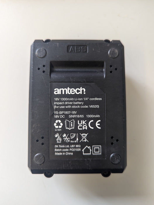 Amtech 18v 1.3Ah Battery (USED)