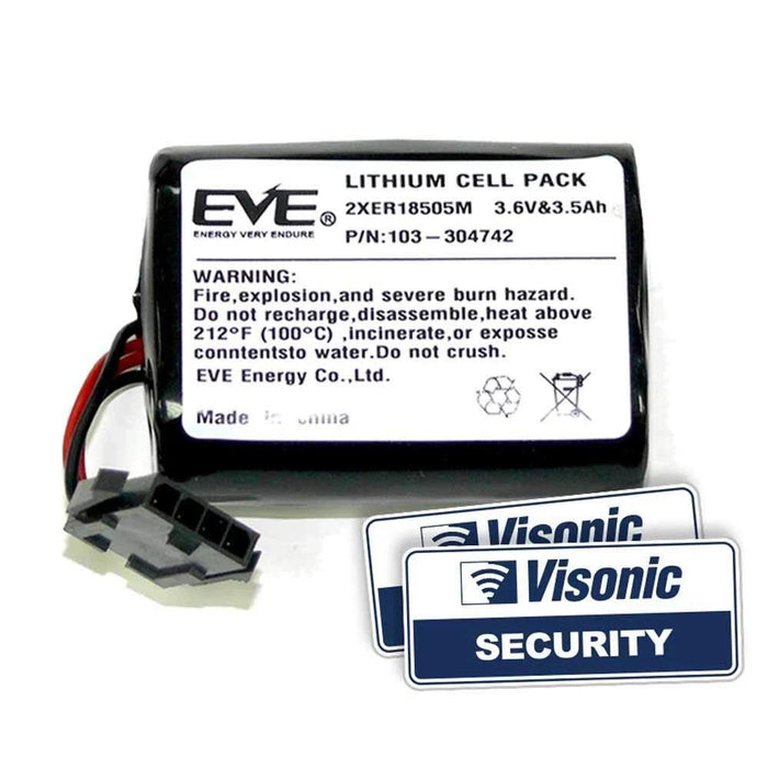 Visonic Siren Battery MCS-740 SR-740 PG2 PowerMax Bell Box 2XER18505M 103-304742