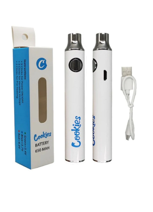 Cookies 650mAh Battery Pen For Vape E-cig Disposable White