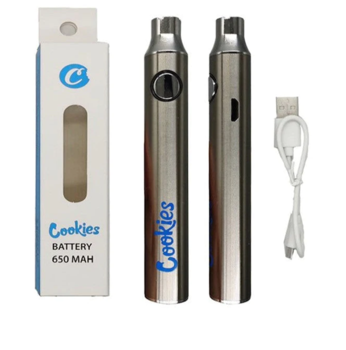 Cookies 650mAh Battery Pen For Vape E-cig Disposable Silver