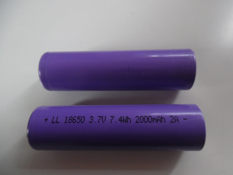 Li18650 3.7v button top 2000mAh battery pack of 2