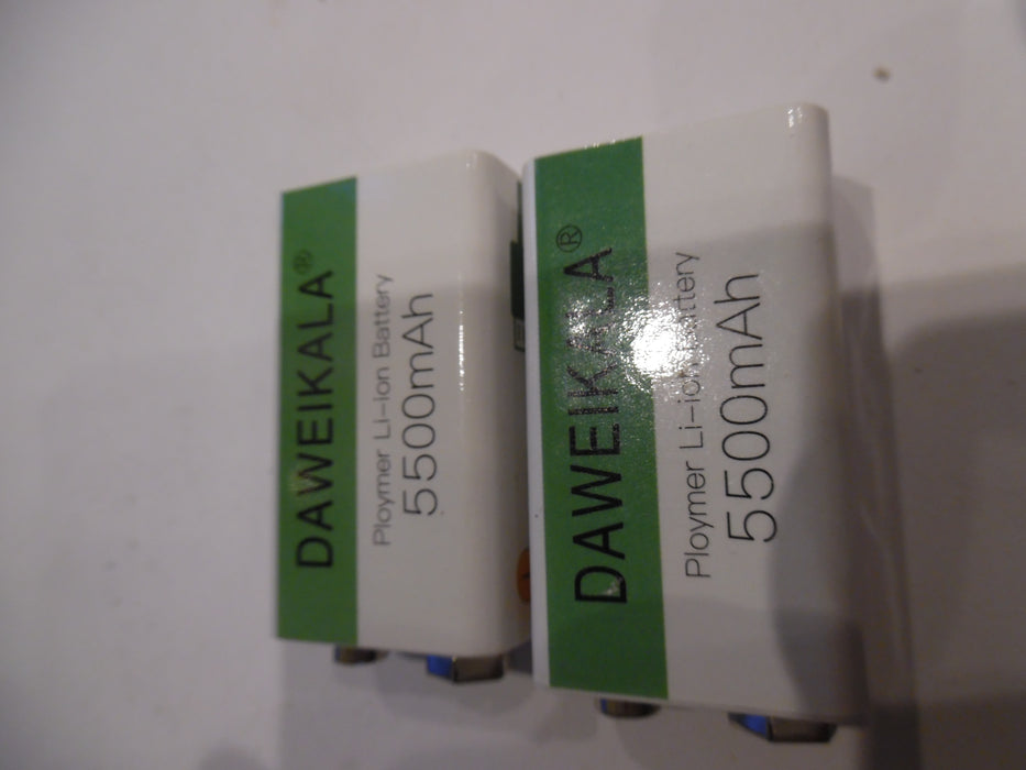 daweikala 5500mAh 9v Rechargeable batteries x 2