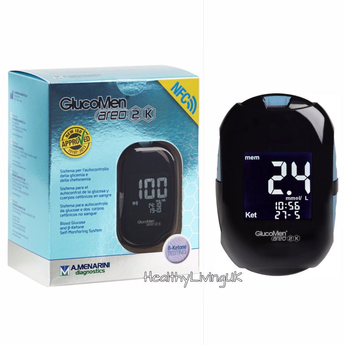 Glucomen Areo 2K Blood Glucose & Ketones Monitor/Meter/System + Strips