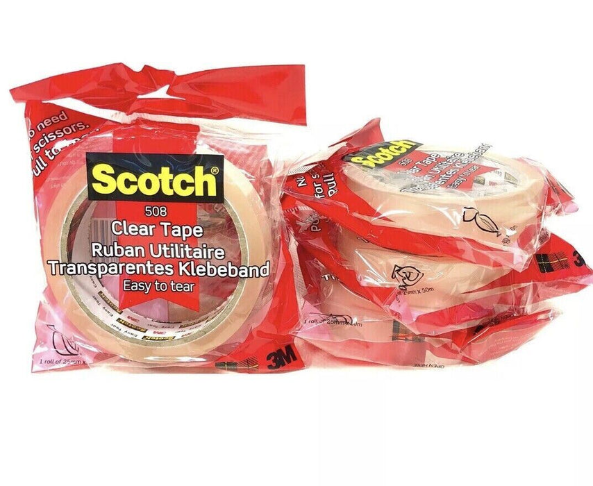 3M Easy Tear Tape Sellotape Scotch 100m Clear Sticky Tapes Transparent 1 roll