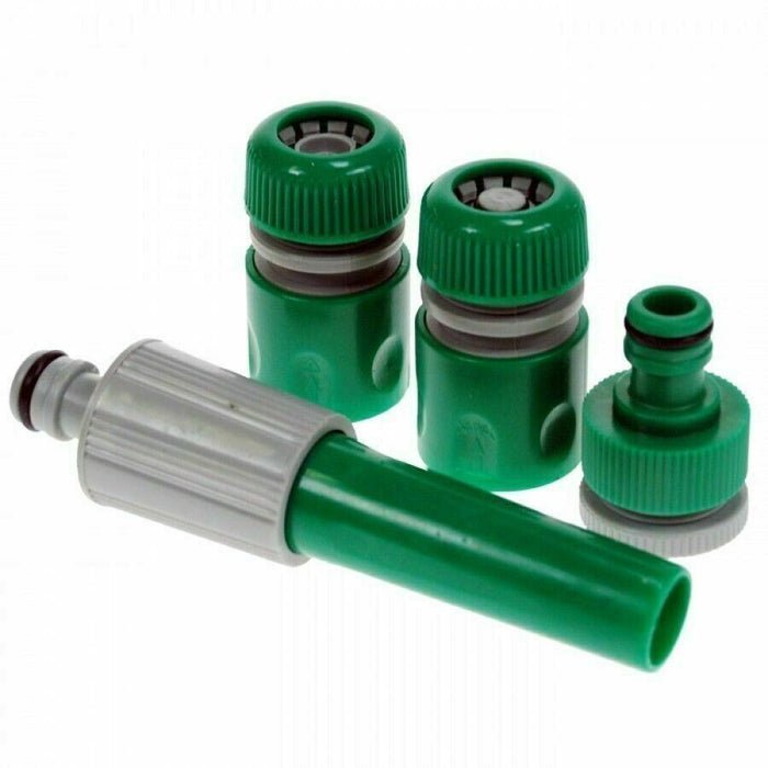 2 x 4pc Hose Pipe Water Spray Nozzle Gun Set Tap Fitting Hosepipe Attachment New