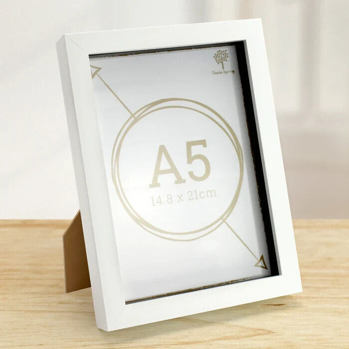 3D Box Photo Frames Standing Hanging A5 (14.8cm x 21cm) White