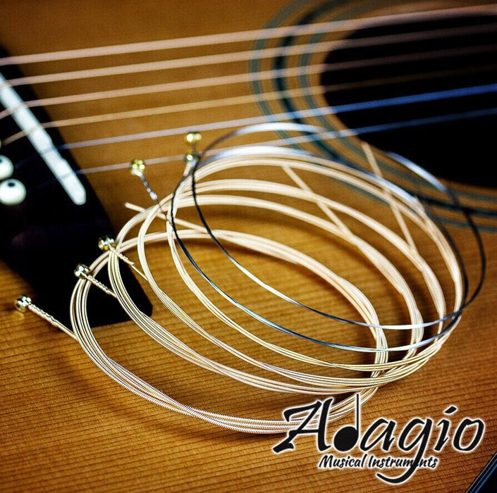 2x Adagio Premium AntiRust Coated Acoustic Guitar Strings 10-47 Extra Light