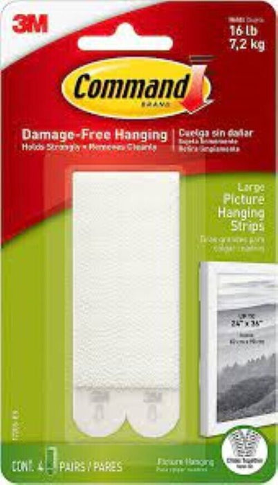 3M Command - Large Picture Hanging Strips - Holds Up To 7.2kg