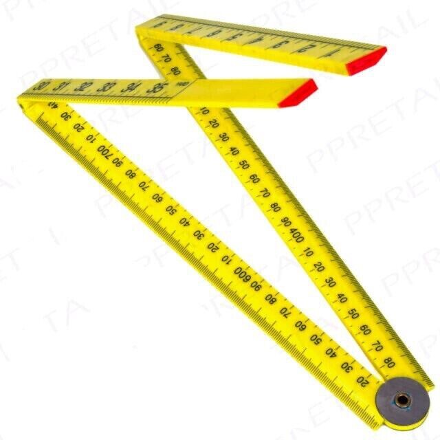 1m Folding Plastic Ruler Measuring Carpenter Builder DIY Ruler Metric Imperial