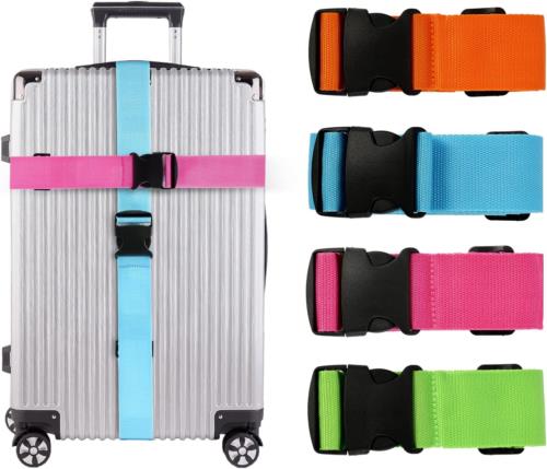 4 Pack Luggage Straps for Suitcase,  Adjustable Travel Packing Secure Set New